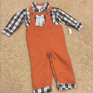 Tommy Bahama Orange and Blue Matching Overalls Set